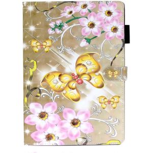 Portefeuille Housse en Cuir PU Compatible pour Samsung Tab A 2019 8 T290/T295 avec Motif Papillon Jaune Diamant Flip Antichoc Rigide Coque a Rabat Magn&iquest;&iquest;tique Carte de Cr&iquest;&iquest;dit Support Etui - Neuf