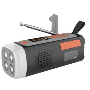 Radio à manivelle solaire multifonction portable d'urgence - Neuf