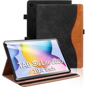 Kal-Coque Pour Samsung Galaxy Tab S6 Lite 10.4 Pouce 2022/2020 Housse Cuir Pu Sm-P610/P615 [Réveil/Veille Automatique] Etui De Protection Avec Support Fonction - Noir - Neuf