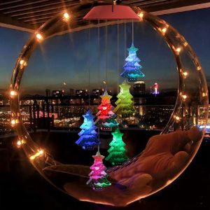 Carillon lumineux solaire pour sapin de No&euml;l - LED multicolores, installation facile, &eacute;tanche IP65, 80 x 13 cm - Neuf