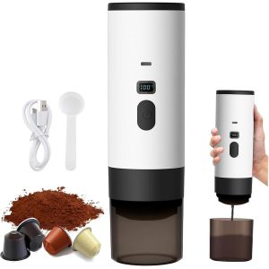 Machine À Café Portable, Machine À Café Électrique 3 En 1 Expresso Avec Écran Led Et Type-C, Camping 15 Bars Pour Les Voyages, Le Bureau Et La Voiture - Neuf