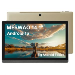 Tablette MESWAO B1 14,1" Full HD - 6 Go RAM / 128 Go ROM - Android 13 - Batterie 10 000 mAh - Or (Gold) - Neuf
