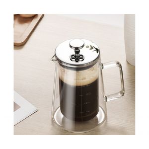 Cafeti&egrave;re &agrave; piston grande capacit&eacute; Kaffe - Verre borosilicate isolant &agrave; double paroi pour un caf&eacute; chaud - Neuf