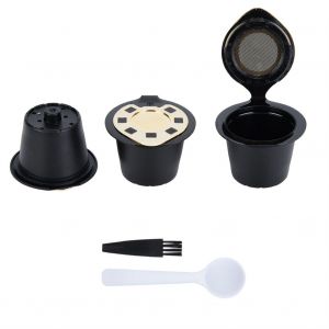 Hjlian Lot De 5 Capsules De Cafe Reutilisables Et Rechargeables En Plastique Et Acier Inoxydable, Avec Filtre Et Passoire - Neuf