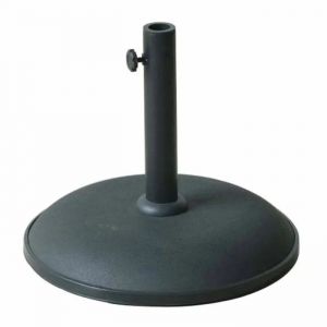 Base De Parasol Ronde En Ciment - Marbueno Summer - 41,5x35 Cm - 15 Kg - Noir - Compatible &Oslash;30/35/38 Mm - Neuf