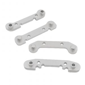 4x Pi&egrave;ces De Voiture Rc &Agrave; Bras Oscillant Renforc&eacute; Pour 1:12 Wltoys 124018 124019 Argent - Neuf