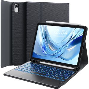 SUBZONAL-Clavier iPad 10eme Generation/11 Generation A16(2025), Coque Clavier iPad 10eme Generation avec Touchpad, Eclairage 7 Couleurs, Rechargeable Clavier AZERTY, Noir - Neuf