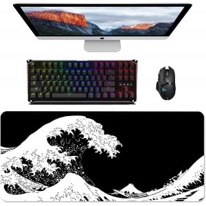 LKLJIJ-Grand Tapis de Souris de Jeu, Tapis de Souris XXL Speed Gaming, 900 x 400 x 3 mm Gaming Mousepad, Tapis de Souris avec Base en Caoutchouc l antidérapante pour Accessoires de Jeu Mac et PC (L-2 - Neuf