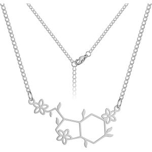 Kales-Collier De Molécules De Sérotonine En Acier Inoxydable Bijoux Tendances Sciences Chimie Pour Femmes Hommes - Neuf