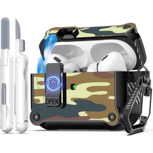 Compatible avec AirPods Pro 2 gen (Auto Pop-up Cover) avec kit de Nettoyage, pour Airpods Pro 2/1 gen (2023/2022/2019), pour Airpods Pro Case (USB-C/Lightning),De Camouflage - Neuf