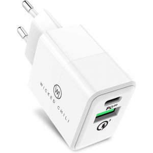 TRAHOO-20W Chargeur USB Double avec QC3.0 et USB C PD - Chargeur Rapide Compatible avec iPhone 14, 13, 12 (Pro, Max, Plus, Mini), MagSafe Charger, 20W PD & QC 3.0 Dual Port Charging Adapter - Neuf