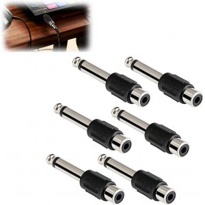 MEVRONISSHOP-Adaptateurs Audio 6,35mm Mono M&acirc;le vers Femelle, 6 PCS Connecteurs RCA Femelle vers Jack 6,35mm, Convertisseurs Audio pour Instruments, Amplificateurs, Haut-Parleurs, Syst&egrave;mes Audio - Neuf