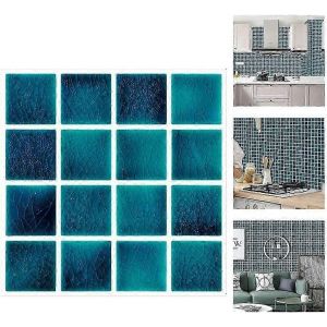 Autocollants de carrelage pour salle de bain et cuisine,30 pièces autocollants de carrelage autocollant mural imperméable,autocollants de carrelage adhésif pour carreaux de mur décor taille 10x10cm - Neuf