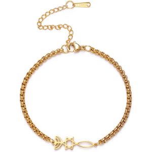 Eryi-Bracelet Chandelier Juif En Acier Inoxydable Pour Femme - Rétro - Israël - Étoile De David - Bracelets - Bijoux Hanouka - Neuf