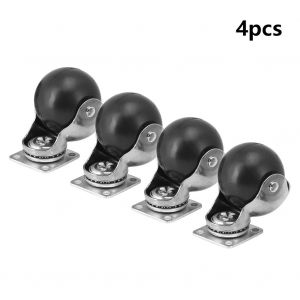 Lot de 4 roulettes pivotantes legeres de 5 cm avec plaque superieure a 360 degres pour chariot - Neuf