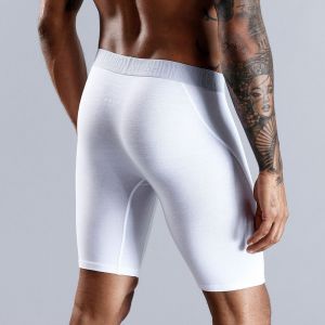 Boxer En Coton Pour Hommes,Sous-Vêtements À Jambes Longues,Short,Grande Taille Et Culotte,Marque De Luxe,Style 2024 -B7 Blanc-S - Neuf