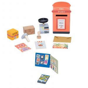 Bo&icirc;te aux lettres en bois pour enfants, jouet de simulation d'envoi de cartes postales, jouet pr&eacute;scolaire pour f&ecirc;te - Neuf