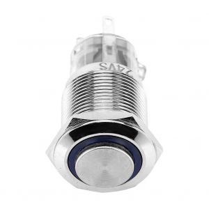 Interrupteur marche/arret a bouton-poussoir a LED A19-11D 12 V 3 A, symbole d'alimentation Angel Eye, metal - Neuf
