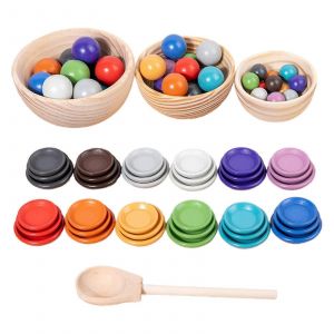 Jouet Sensoriel De Math&eacute;matiques, Jeu De Soci&eacute;t&eacute; De Tri De Couleurs Avec Boule Et Assiette, Apprentissage De La Motricit&eacute; Fine Pour Enfants - Neuf