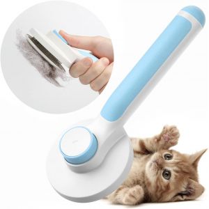 (Bleu) Chien Et Chat Brosse, Auto-Nettoyage De L'effusion De Pinceau Long Et À Poil Court, De Chats Et De Chiens Pour Éliminer Efficacement Jusqu'à 95% De Lâches Et Les Enchevêtrements De Cheveux - Neuf