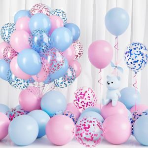 60 Pi&egrave;ces Ballon Rose Et Bleu, Ballon Fille Ou Garcon&iquest;D&eacute;corations De F&ecirc;te Pr&eacute;natale Pour Enfants, Ballons R&eacute;v&eacute;lateurs De Genre, D&eacute;corations De F&ecirc;te D'Anniversaire, Ballons De Mariage - Neuf