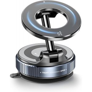 Support de t&eacute;l&eacute;phone magn&eacute;tique sous Vide pour Voiture MagSafe, Ventouse Mains Libres Rotatif &agrave; 360 &deg; pour Voiture, Support de t&eacute;l&eacute;phone Portable pour iPhone 16 - Neuf