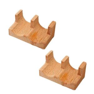 2pcs Bois Sushi Tacos Holder Plateau Assiettes Plat De Service Diviseur - Neuf