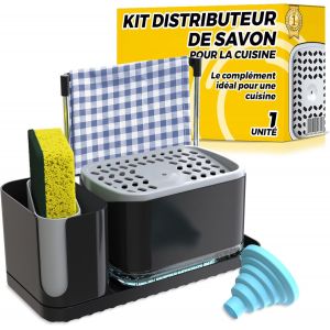 Kalanka-Distributeur Liquide Vaisselle Cuisine &iquest; Distributeur Savon De Cuisine - Organisateur D&iquest;&Eacute;vier Avec Pompe &Agrave; Savon, Porte-&Eacute;ponge Avec Entonnoir - 1 Pi&egrave;ce - Neuf