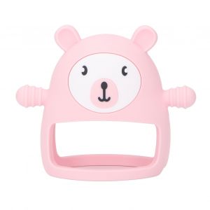 Anneau De Dentition Pour Bebe, Soulage Le Gonflement Des Gencives, Mignon, En Forme D'animal, Lavable, En Silicone Souple Avec Poignee, Rose - Neuf
