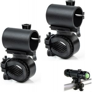 Support Lampe V&eacute;lo,Rotatif &Agrave; 360 Degr&eacute;s Support De Lampe De Poche De V&eacute;lo,Universel Pince De Lampe De Led &Agrave; D&eacute;gagement Rapide Pour Cyclisme L'&eacute;quitation,2 Pi&egrave;ces - Neuf