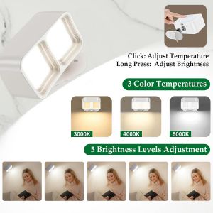 Subzonal-Applique Murale Led D'intérieur Avec Batterie, Contrôle Tactile, 3 Modes De Couleur, 3 Niveaux De Luminosité, Rotation À 360 °, Pour Salon, Chambre À Coucher, Escalier, Couloir, Applique Mur - Neuf