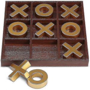 Jeu De Soci&eacute;t&eacute; Tic-Tac-Toe G&eacute;ant En Bois Massif De Qualit&eacute; Sup&eacute;rieure, 10 Pi&egrave;ces, Dor&eacute;, 14 Pouces, Pour Ext&eacute;rieur/Int&eacute;rieur, Jouet Pour F&ecirc;te-White 3pcs - Neuf