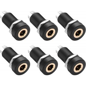 LORANKA-6 pi&egrave;ces 3,5 mm connecteur Jack de Montage sur Panneau de soudage, 3,5 mm 4 p&ocirc;les st&eacute;r&eacute;o Audio Vid&eacute;o Panneau de Montage Jack connecteur de soudage avec &eacute;crou - Neuf