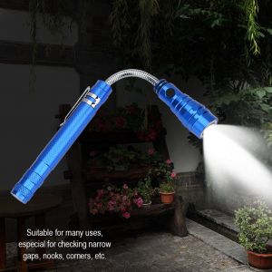Mini Lampe Torche Led Multifonction, Flexible, Magnetique, Telescopique, Rotative (Bleue) - Neuf