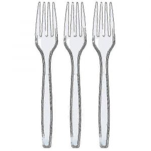 Couverts Jetables En Plastique Transparent 100 Pièces (Fourchette) Szrh A-C - Neuf