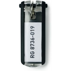 KAL-195701 Key Clip Porte-Cl&eacute;s Avec Porte-&Eacute;tiquette Personnalisable Pour Armoire &Agrave; Cl&eacute;s Keybox Noir (Lot De 6) - Neuf