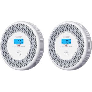 D&eacute;tecteur de Fum&eacute;e et de Monoxyde de Carbone avec Fonction d`Alerte Vocale en Fran&ccedil;ais, D&eacute;tecteur de Fum&eacute;e et de CO avec Pile Rempla&ccedil;able, XP0A-SR, Lot de 2 - Neuf