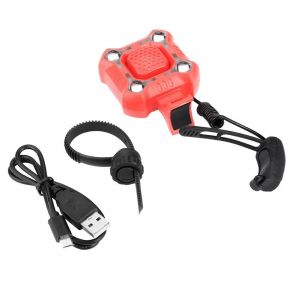 Lampe Avant De V&eacute;lo Rechargeable &Eacute;tanche Cloche V&eacute;lo Guidon Lumi&egrave;re Klaxon Accessoire (Rouge) - Neuf