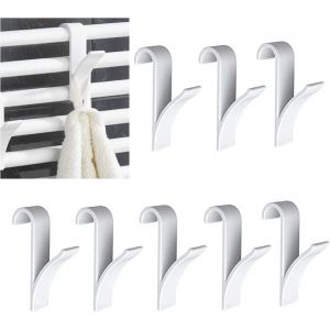 8 pièces Crochets de Radiateur à Serviettes,Crochet Radiateur Sèche Serviette,Crochet pour Radiateurs Plastique Blanc,Patères Radiateur de Salle de Bain - Neuf