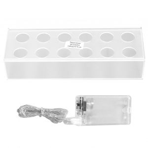 Vase A Fleurs En Acrylique, Long, Rectangulaire, Transparent, Moderne, 12 Trous, Avec Lumieres Led - Neuf