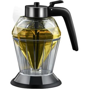 Distributeur De Miel, Pot À Miel Avec Support, Pichet À Miel En Verre, Bouteille Diamant De Qualité Supérieure, Capacité : 200 Ml - Neuf