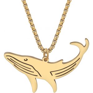 Kal-Collier De Tortue De Mer En Acier Inoxydable Plaqué Or 18k Dauphin Méduse Baleine Chaîne De Pendentifs Bijoux D'été Cadeaux Pour Les Femme Filles - Neuf