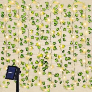 Guirlande Lumineuse Solaire 10m 100 Led Lierre Artificiel Guirlande, 8 Modes Guirlande Feuilles Artificielles Ip65 &Eacute;tanche Guirlande Lierre Lumineuse Pour Jardin Terrasse Balcon No&euml;l Mariage - Neuf