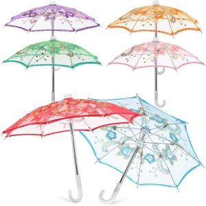 Lot de 6 parapluies de mariée - Mini parapluie pour la décoration - Vintage - Dentelle - Enfant - Neuf
