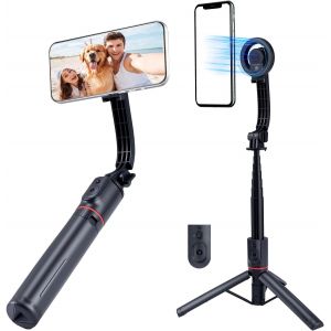 LORANKA-Perche &agrave; Selfie Magn&eacute;tique, Tr&eacute;pied T&eacute;l&eacute;phone avec T&eacute;l&eacute;commande, Stabilisateur Vid&eacute;o Compatible avec iPhone 15 14 13 12, id&eacute;al pour Selfies, Vlogging et Enregistrement Vid&eacute;o - Neuf