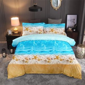 Literie Paysage De Plage D'oc&iquest;&iquest;An Doux Et Respirant Housse De Couette Et Taie D'oreiller Microfibre Polyester Fibre Literie (&iquest;&iquest;Toile De Mer, X Cm) - Neuf