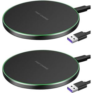 KALANKA-Lot de 2 chargeurs inductifs 35 W - Station de charge sans fil Qi avec fonction de charge rapide - Compatible avec iPhone 17/16/15/14/13/12, Samsung Galaxy, Google Pixel - Pour la maison et l - Neuf