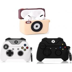 LORANKA-Lot de 3 coques pour AirPods Pro 1&egrave;re et 2&egrave;me g&eacute;n&eacute;ration, coque de protection en silicone avec design de peau mignon et amusant, avec porte-cl&eacute;s - Neuf