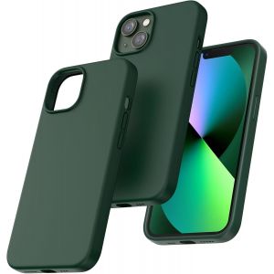 Maa-Coque Pour Iphone 13, Doublure Douce En Tissu Microfibre, Anti-Choc, Anti-Rayures, Coque En Silicone Pour Iphone 13 6,1 Pouces, Vert Alpin - Neuf