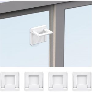 Porte Coulissante Serrure, 4pcs S&eacute;curit&eacute; Enfant Fen&ecirc;tre De Verrouillage Avec De La Bande Adh&eacute;sive Sans Per&ccedil;age Pour La S&eacute;curit&eacute; De B&eacute;b&eacute; Et Anti-Vol - Neuf